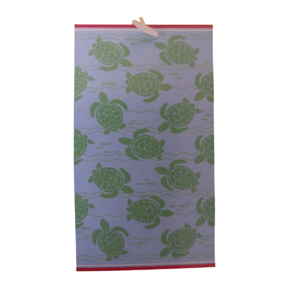 Member's Mark Kids Beach Towel Turtle Swim 30x60 in Green 100% Cotton Bath Towel